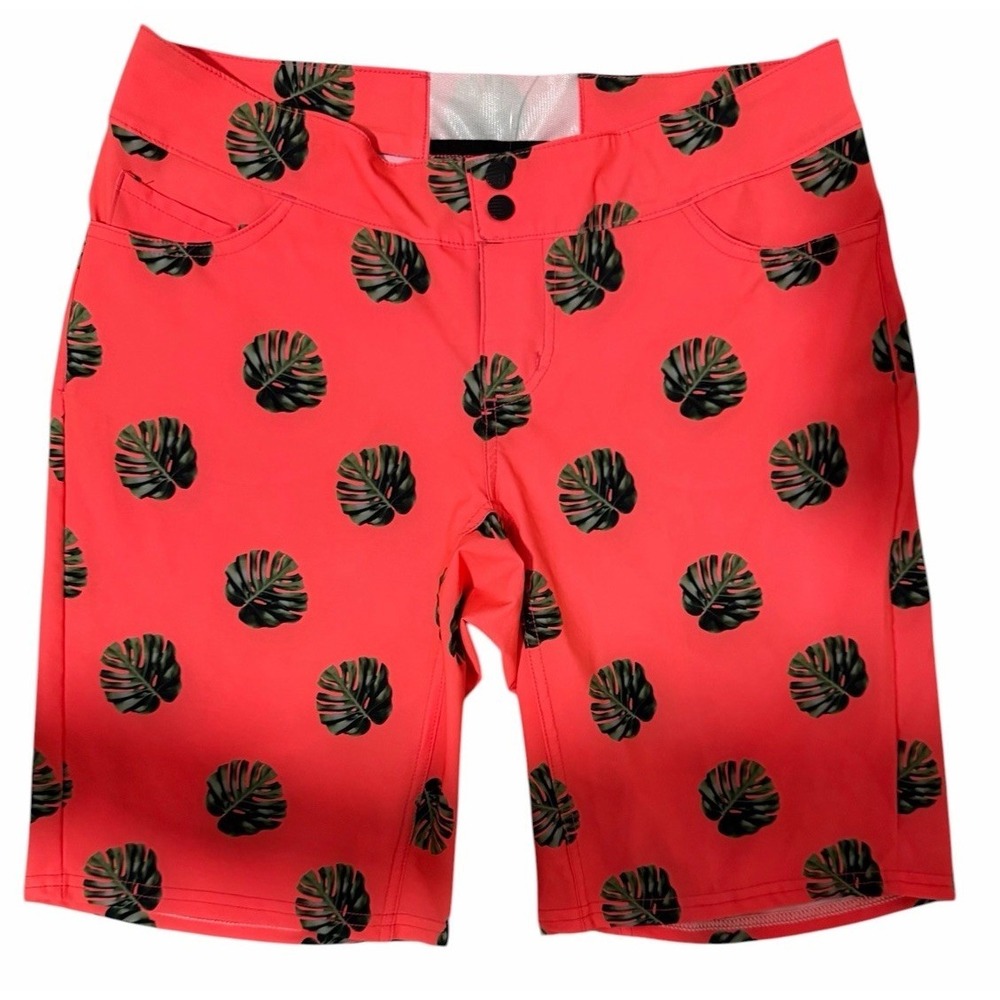 Shebeest Skinny Americano Cycling Short Split Leaf Watermelon Women's Size Large